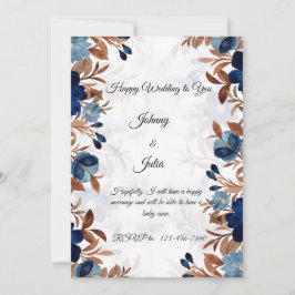 Elegant Royal Blue Wedding Einladung