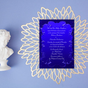 Elegant Royal Blue Wedding Einladung