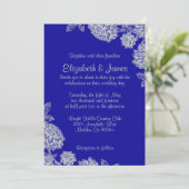Elegant Royal Blue Wedding Einladungen (Stehend Vorderseite)