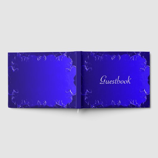 Elegant Royal Blue Wedding Gästebuch (Voll)
