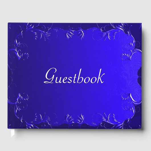 Elegant Royal Blue Wedding Gästebuch (Vorderseite)