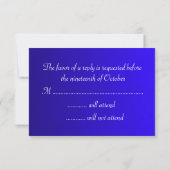 Elegant Royal Blue Wedding RSVP (Rückseite)