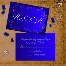 Elegant Royal Blue Wedding RSVP Karte