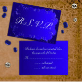 Elegant Royal Blue Wedding RSVP Karte