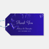 Elegant Royal Blue Wedding Vielen Dank Geschenkanhänger (Rückseite Horizontal)