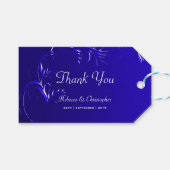 Elegant Royal Blue Wedding Vielen Dank Geschenkanhänger (Vorderseite (Horizontal))