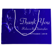 Elegant Royal Blue Wedding Vielen Dank Große Geschenktüte (Vorderseite)