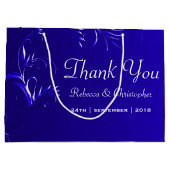 Elegant Royal Blue Wedding Vielen Dank Große Geschenktüte (Rückseite)