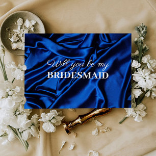Elegant Royal Blue wirst du meine Bridesmaid sein Postkarte