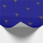 Elegant Royal Blue Wrapping Paper Geschenkpapier (Ecke)