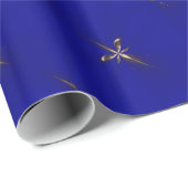 Elegant Royal Blue Wrapping Paper Geschenkpapier (Rolleneckpunkt)