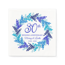 Elegant Royal Blue Wreath 30. Hochzeitstag