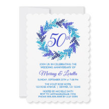 Elegant Royal Blue Wreath 50. Hochzeitstag