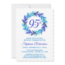 Elegant Royal Blue Wreath 95. Geburtstagsparty