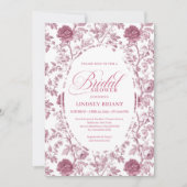 Elegant Royal Blush Rose Pattern Bridal Shower  Einladung (Vorderseite)