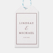 Elegant Royal Burgundy Wedding Geschenkanhänger (Vorderseite)