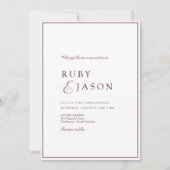 Elegant Royal Burgundy & White Script Wedding Einladung (Vorderseite)