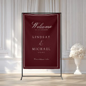 Elegant Royal Burgundy & White Wedding Banner
