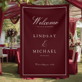 Elegant Royal Burgundy & White Wedding Banner