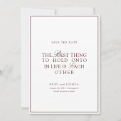 Elegant Royal Burgundy & White Wedding  Save The Date (Vorderseite)