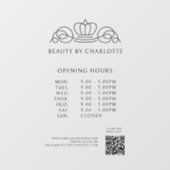 Elegant, Royal, Business, Öffnungszeiten & QR Code Fensteraufkleber (Blatt)