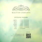 Elegant, Royal, Business, Öffnungszeiten & QR Code Fensteraufkleber (Blatt 3)