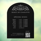 Elegant, Royal, Business, Öffnungszeiten & QR Code Fensteraufkleber (Blatt 3)