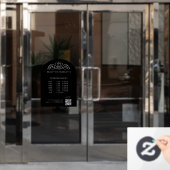 Elegant, Royal, Business, Öffnungszeiten & QR Code Fensteraufkleber (Büro Tür)