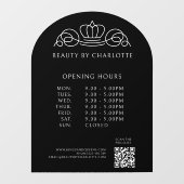 Elegant, Royal, Business, Öffnungszeiten & QR Code Fensteraufkleber (Blatt)