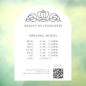 Elegant, Royal, Business, Öffnungszeiten & QR Code Fensteraufkleber (Blatt 3)