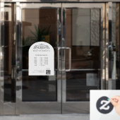 Elegant, Royal, Business, Öffnungszeiten & QR Code Fensteraufkleber (Büro Tür)