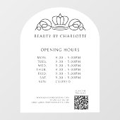 Elegant, Royal, Business, Öffnungszeiten & QR Code Fensteraufkleber (Blatt)
