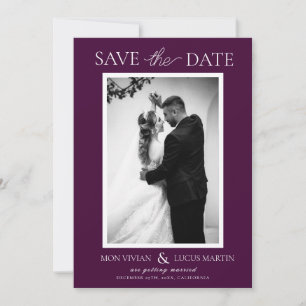Elegant Royal Crimson Foto Save the Date Einladung