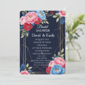 Elegant Royal Floral Wedding Einladung (Stehend Vorderseite)