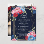 Elegant Royal Floral Wedding Einladung Postkarte (Vorne/Hinten)