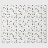 Elegant Royal Gold Crown Queen Bee Classic White Geschenkpapier (Flach)