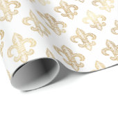 Elegant Royal Gold Fleur De Lis  Geschenkpapier (Rolleneckpunkt)