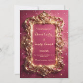 Elegant Royal Gold & Pink Modern Wedding  Save The Date (Vorderseite)