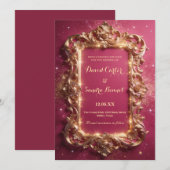 Elegant Royal Gold & Pink Modern Wedding  Save The Date (Vorne/Hinten)