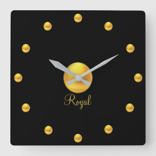 Elegant Royal Golden Quadratische Wanduhr