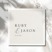 Elegant Royal Ivory Black  Script Wedding Serviette