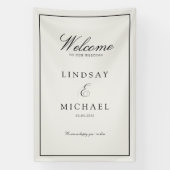 Elegant Royal Ivory & Black Wedding Banner (Vertikal)