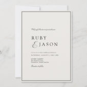 Elegant Royal Ivory & Black Wedding Einladung (Vorderseite)