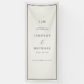 Elegant Royal Ivory Monogram Wedding  Banner (Vertikal)