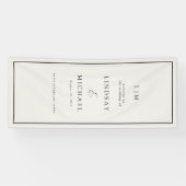 Elegant Royal Ivory Monogram Wedding  Banner (Horizontal)