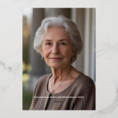 Elegant Royal Lila 70. Custom Birthday Party Folieneinladung (Rückseite)