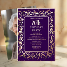Elegant Royal Lila 70. Custom Birthday Party