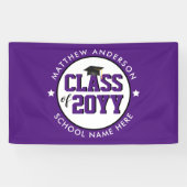 Elegant Royal Lila Class 2024 Abschluss Banner (Horizontal)