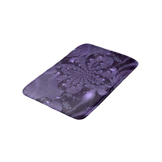 Elegant Royal Lila Liquid Sparkle Badematte (Schrägansicht)