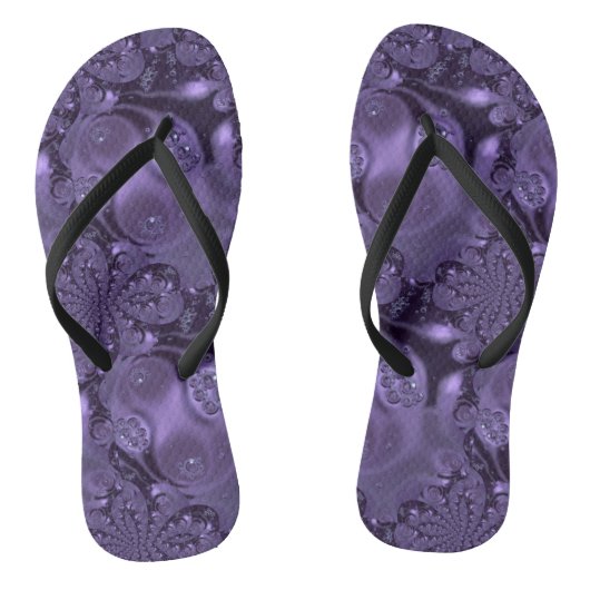 Elegant Royal Lila Liquid Sparkle Badesandalen (Fußbett)